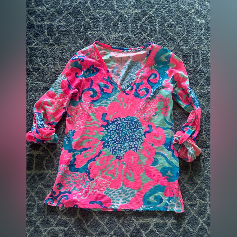 Lilly Pulitzer Pink and Blue Top